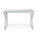 Jesper Office Desk with Pure White Glass Top - White (223-WH)