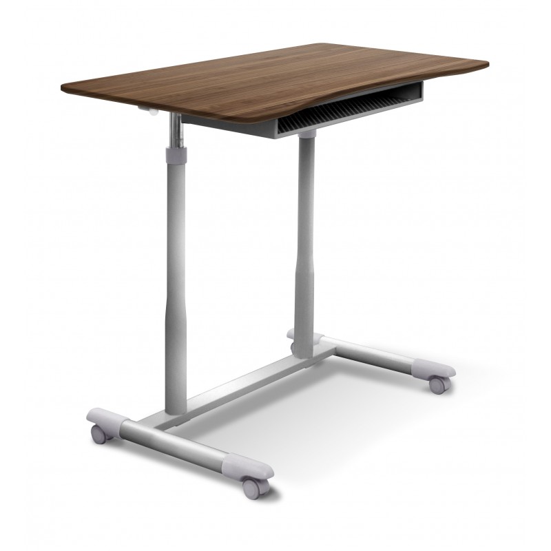 Unique Furniture 205 Stand Up Desk Height Adjustable & Mobile Walnut Top (205-WAL)