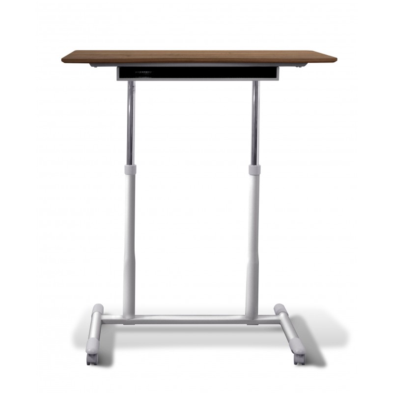 Unique Furniture 205 Stand Up Desk Height Adjustable & Mobile Walnut Top (205-WAL)