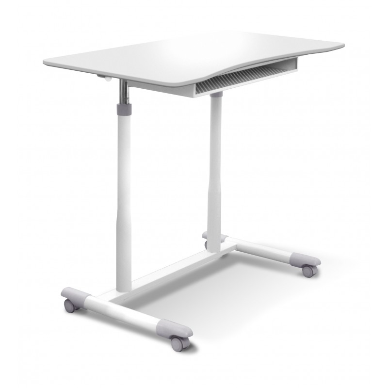 Unique Furniture 205 Stand Up Desk Height Adjustable & Mobile White Top (205-WH)