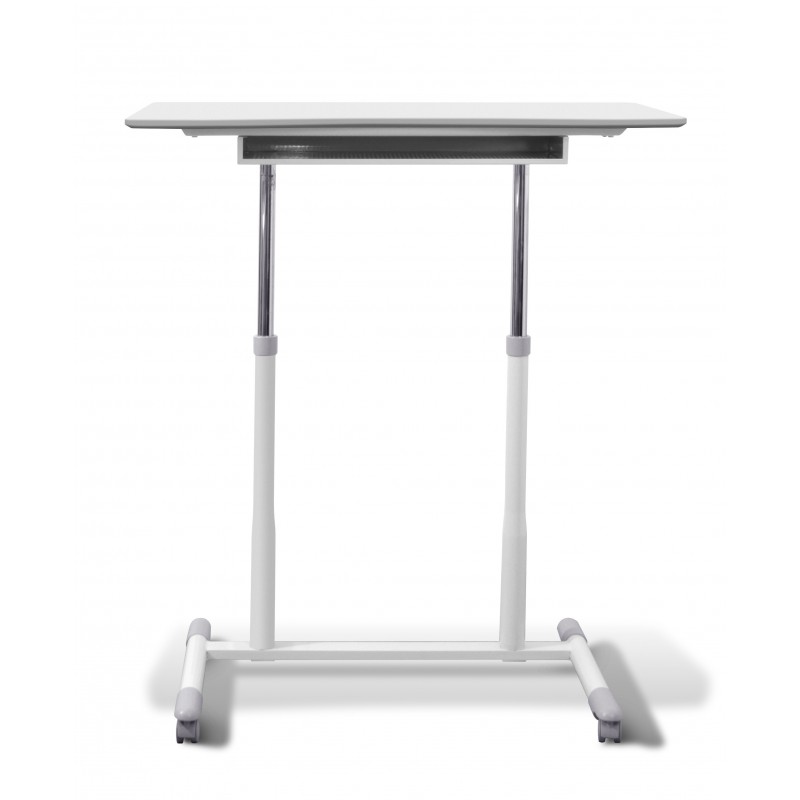 Unique Furniture 205 Stand Up Desk Height Adjustable & Mobile White Top (205-WH)