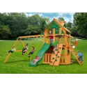 Gorilla Chateau Clubhouse Treehouse Cedar Wood Swing Set Kit w/ Amber Posts - Amber (01-0051-AP)