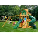 Gorilla Mountaineer Clubhouse Treehouse Cedar Wood Swing Set Kit w/ Amber Posts - Amber (01-0054-AP)
