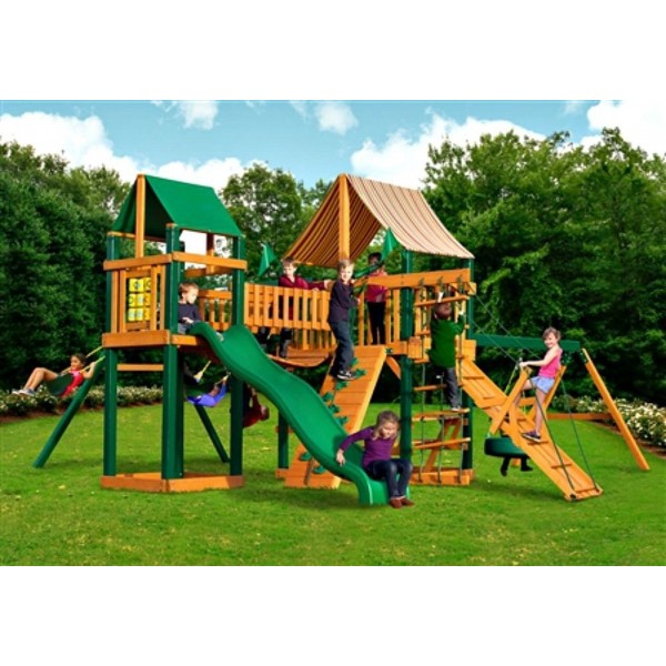 Gorilla Pioneer Peak Cedar Wood Swing Set Kit w/ Timber Shield™ and 