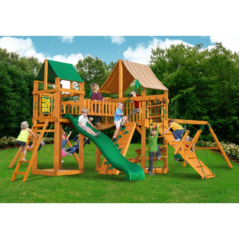 Gorilla Pioneer Peak Cedar Wood Swing Set Kit W Amber Posts And