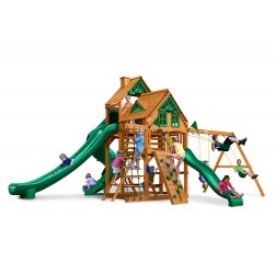Gorilla Great Skye II Treehouse Cedar Wood Swing Set Kit w/ Amber Posts - Amber (01-0059-AP)