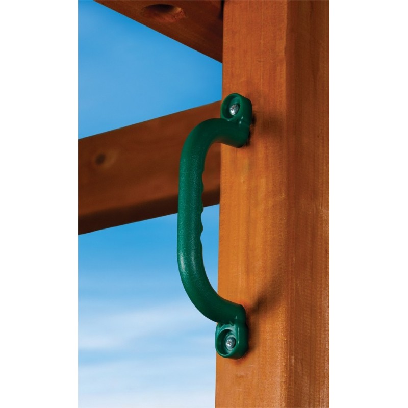 Gorilla Treasure Trove II Cedar Wood Swing Set Kit w/ Amber Posts & Sunbrella® Forest Green Canopy  - Amber (01-1034-AP-2)