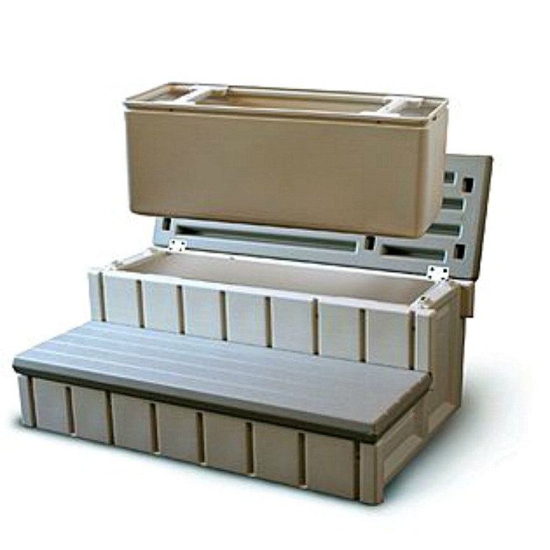Blue Wave Gray Side Step Spa w/ Storage - Gray (NP5653)