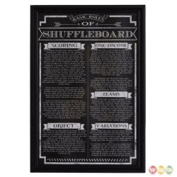 Carmelli Shuffleboard Game Rules - Chalkboard Styled Matte Black (NG2029SH)