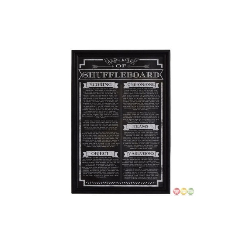 Carmelli Shuffleboard Game Rules - Chalkboard Styled Matte Black (NG2029SH) Carmelli Shuffleboard Game Rules - Chalkboard Styled Matte Black (NG2029SH)