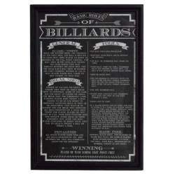 Carmelli Billiard Game Rules Wall Art (NG2029BL)