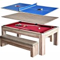 Carmelli Newport 7-Ft Pool Table Combo Set with Benches (NG2535P)