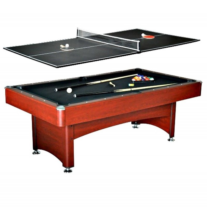 Hathaway Bristol 7-ft Pool Table with Table Tennis Top - Dark Cherry with Black Felt (BG4023)