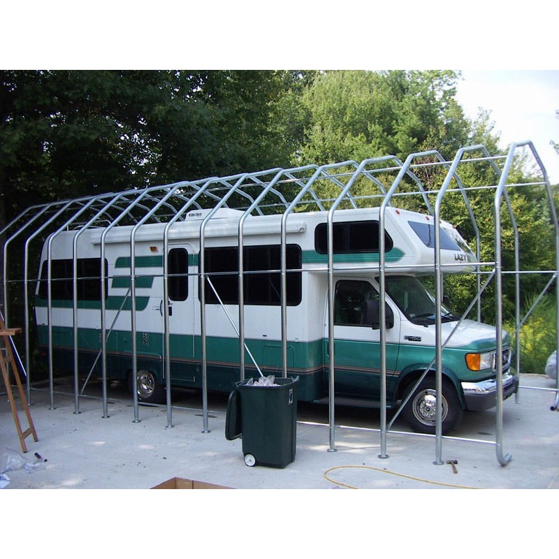 Rhino Shelter Barn -12'W x 20'L x 12'H - Gray (model PB122012BGY)