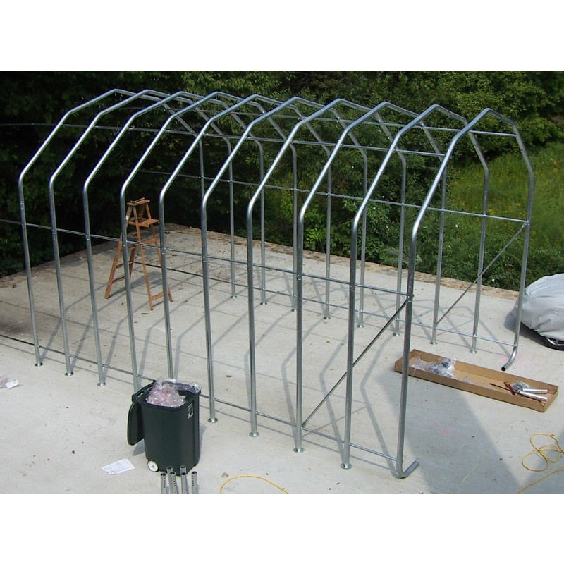 Rhino Shelter Barn -12'W x 20'L x 12'H - Gray (model PB122012BGY)