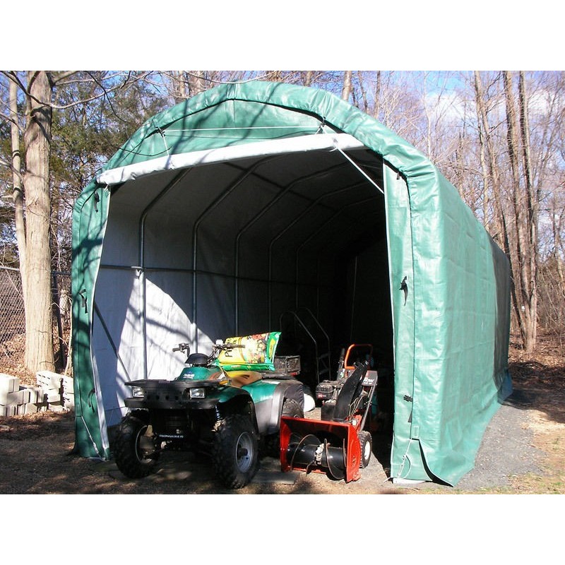 Rhino 12'W x 20'L x 12'H Shelter Barn - Green (model PB122012BGN)
