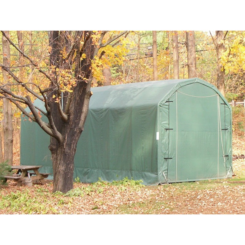 Rhino 12'W x 20'L x 12'H Shelter Barn - Green (model PB122012BGN)