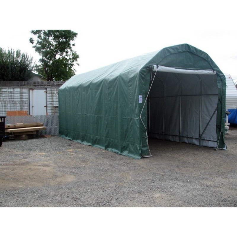 Rhino 12'W x 20'L x 12'H Shelter Barn - Green (model PB122012BGN)
