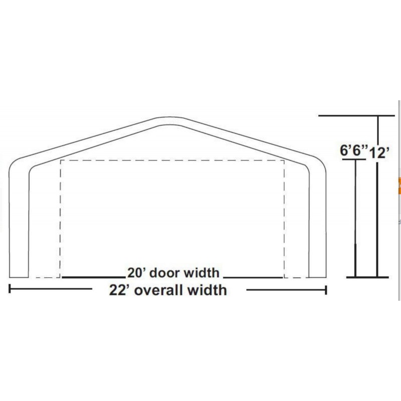 Rhino Shelter 22'W x 24'L x 12'H Two Car Steel Carport Kit (model ST222412H)