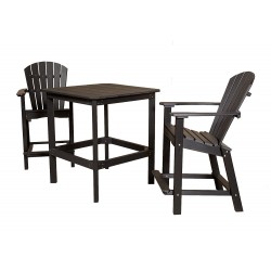 Little Cottage Co. Classic High 34" sq Patio Dining Table 2-26" Chairs (LCC-288)