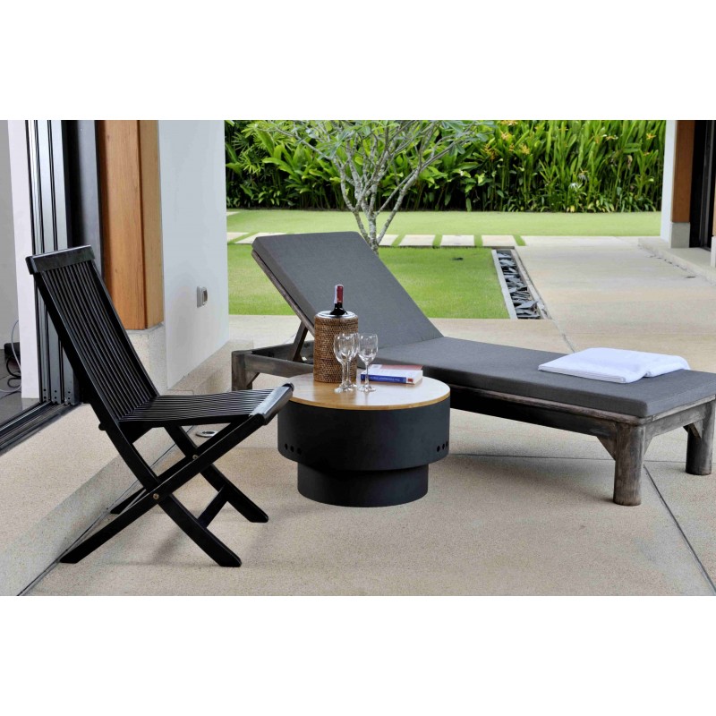 Fire Sense Solid Base Revolver Fire Pit W/ Wooden Top (60532)