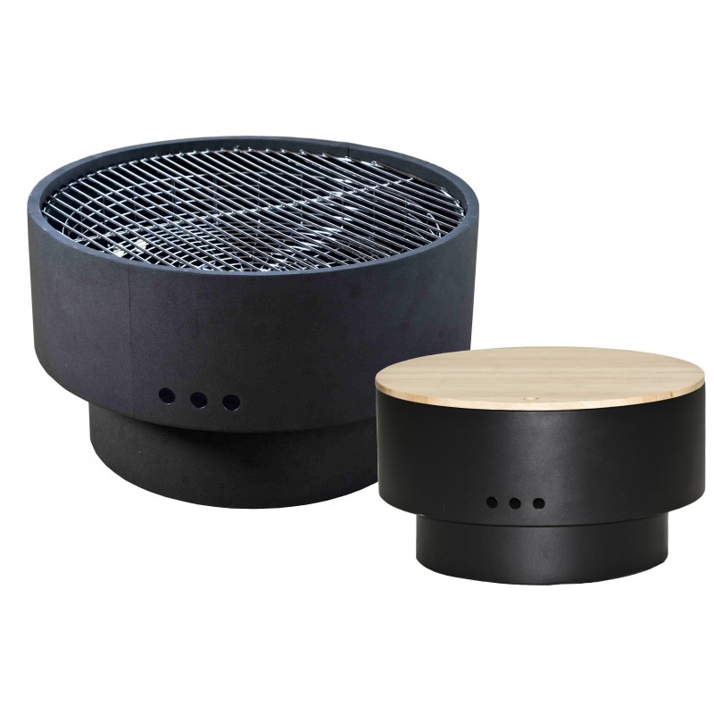 Fire Sense Solid Base Revolver Fire Pit W/ Wooden Top (60532)