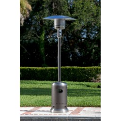 Fire Sense Mocha And Stainless Steel Commercial Patio Heater (61185)