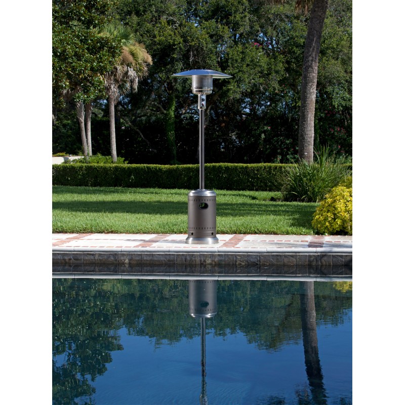 Fire Sense Mocha And Stainless Steel Commercial Patio Heater (61185)