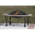 Fire Sense Cast Iron Rim Stone Finish Fire Pit (02115)