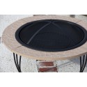 Fire Sense Cast Iron Rim Stone Finish Fire Pit (02115)