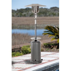 Fire Sense Hammered Silver Standard Series Patio Heater With Adjustable Table (61733)