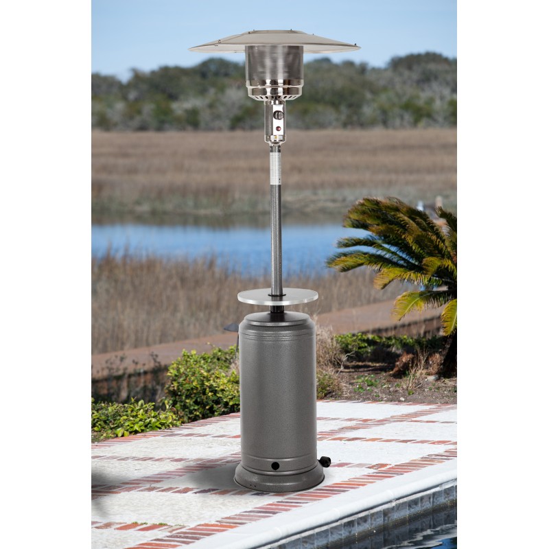 Fire Sense Hammered Silver Standard Series Patio Heater With Adjustable Table (61733)