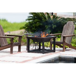 Fire Sense Hammer Tone Bronze Finish Cocktail Table Fire Pit (61331)