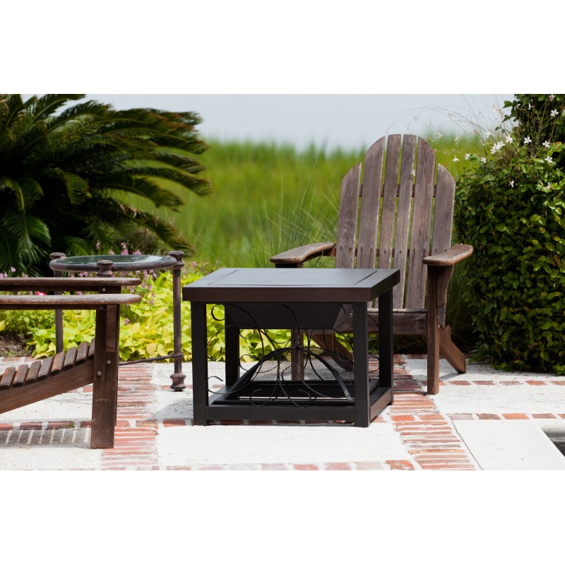 Fire Sense Hammer Tone Bronze Finish Cocktail Table Fire Pit (61331)