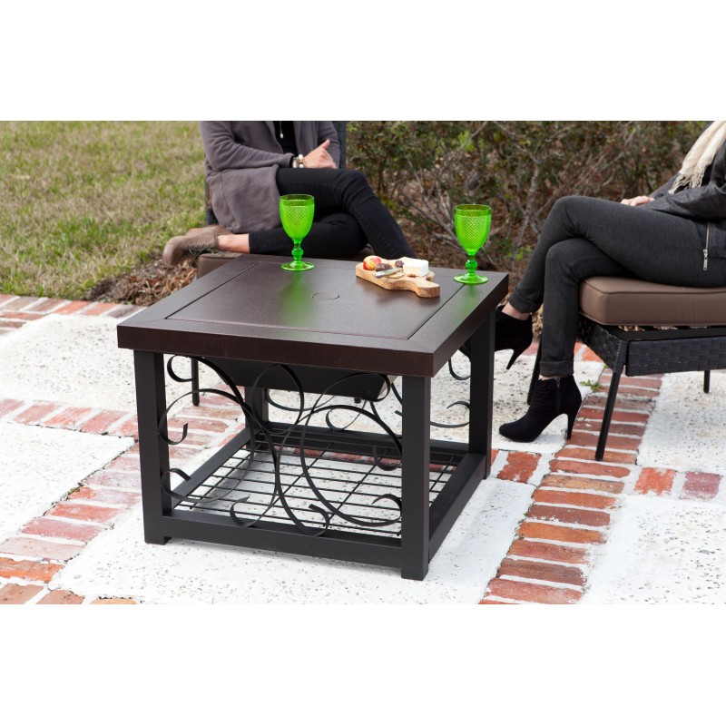 Fire Sense Hammer Tone Bronze Finish Cocktail Table Fire Pit (61331)