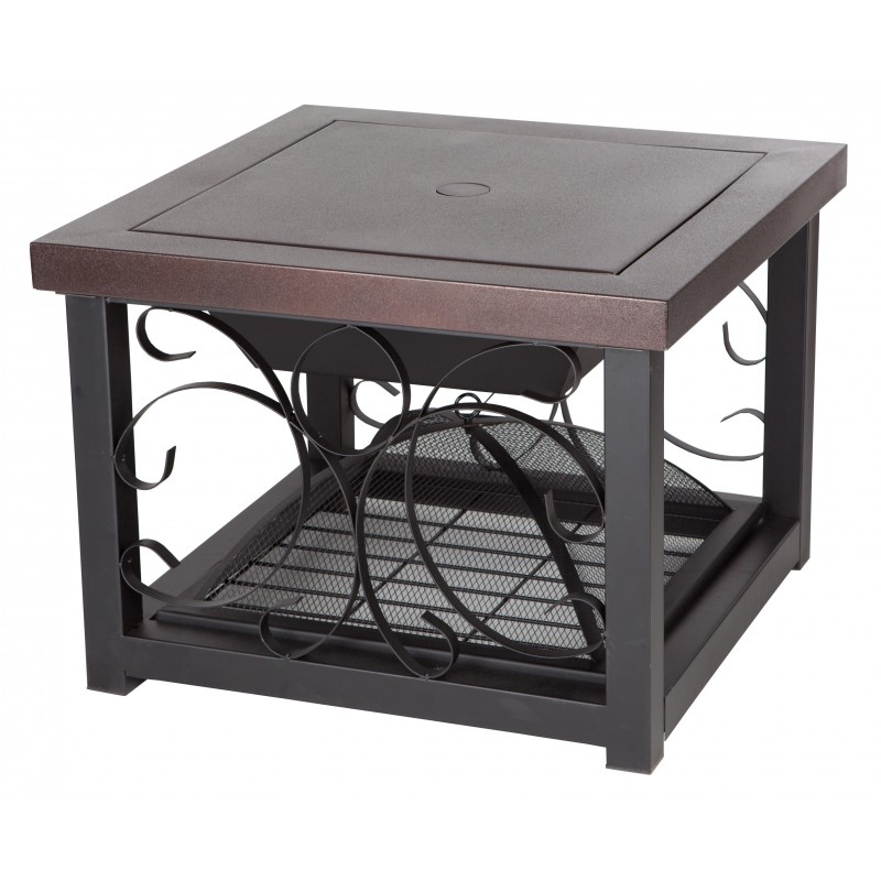 Fire Sense Hammer Tone Bronze Finish Cocktail Table Fire Pit (61331)