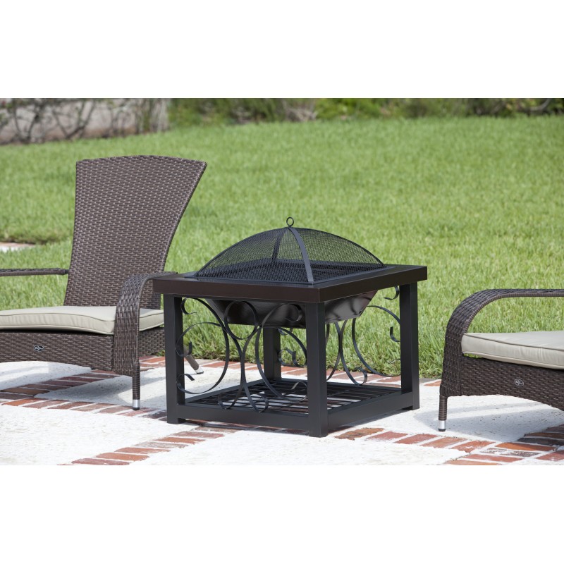 Fire Sense Hammer Tone Bronze Finish Cocktail Table Fire Pit (61331)