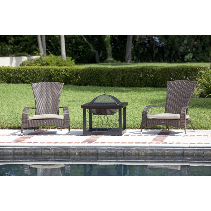 Fire Sense Hammer Tone Bronze Finish Cocktail Table Fire Pit (61331)