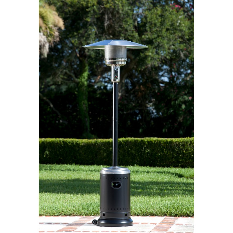 Fire Sense Hammered Tone Black & Stainless Steel Commercial Patio Heater (61444)