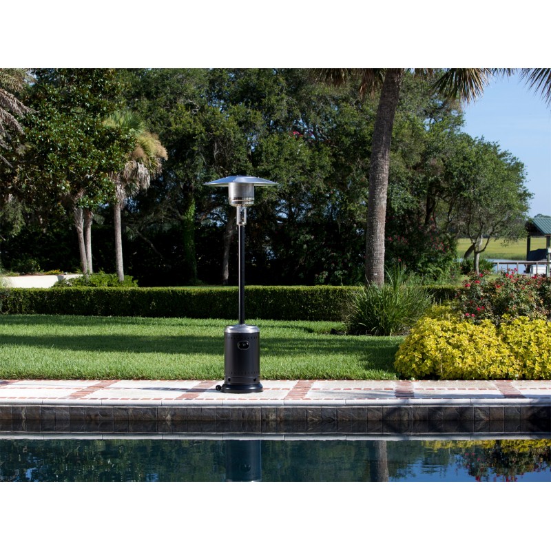 Fire Sense Hammered Tone Black & Stainless Steel Commercial Patio Heater (61444)