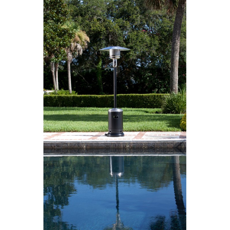 Fire Sense Hammered Tone Black & Stainless Steel Commercial Patio Heater (61444)