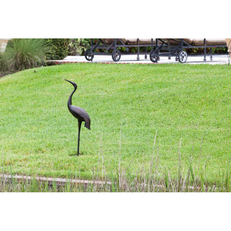 Fire Sense Antique Bronze Cast Aluminum Male Crane (61482)