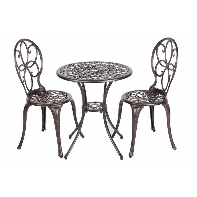 Patio Sense Arria Antique Bronze Cast Aluminum 3pc Bistro Set (61490)