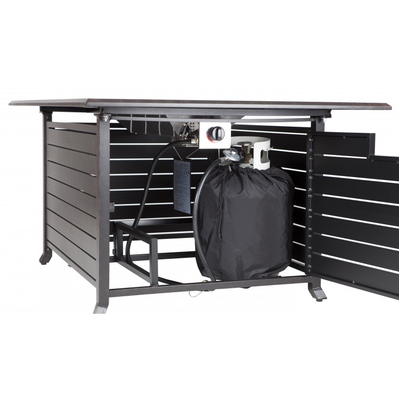 Fire Sense Longmont Extruded Aluminum Rectangular LPG Fire Pit (61898)