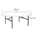 Lifetime 72 in. Commercial Round Banquet Table 4 Pack (White) 42673