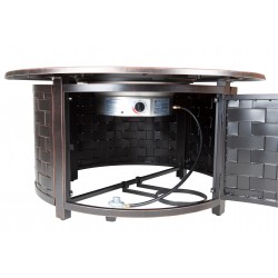 Fire Sense Perissa Woven Round Cast Aluminum LPG Fire Pit (62208)