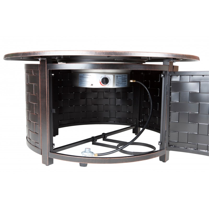 Fire Sense Perissa Woven Round Cast Aluminum LPG Fire Pit (62208)