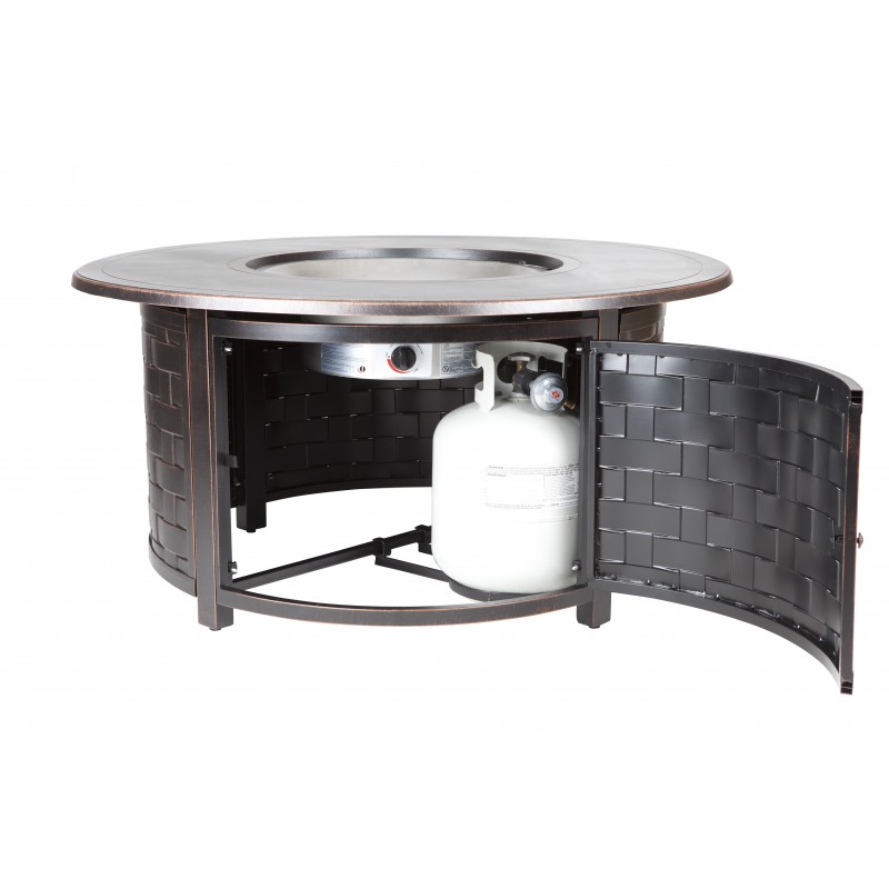 Fire Sense Perissa Woven Round Cast Aluminum LPG Fire Pit (62208)