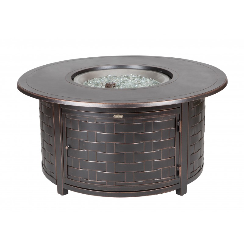 Fire Sense Perissa Woven Round Cast Aluminum LPG Fire Pit (62208)