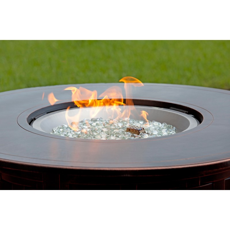 Fire Sense Perissa Woven Round Cast Aluminum LPG Fire Pit (62208)